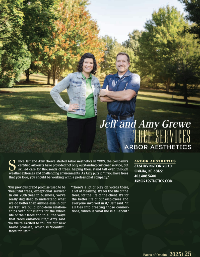 Jeff & Amy Grewe, owners of Arbor Aesthetics Tree Service